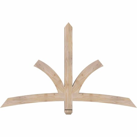 Ekena Millwork Davenport Smooth Timber Gable Bracket, Douglas Fir, 60"W x 38"H x 3 1/2"D x 3 1/2"F, 15/12 Pitch GBW060X38X0404DAV00SDF